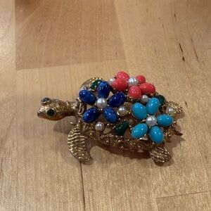 Colorful Turtle Brooch by Art